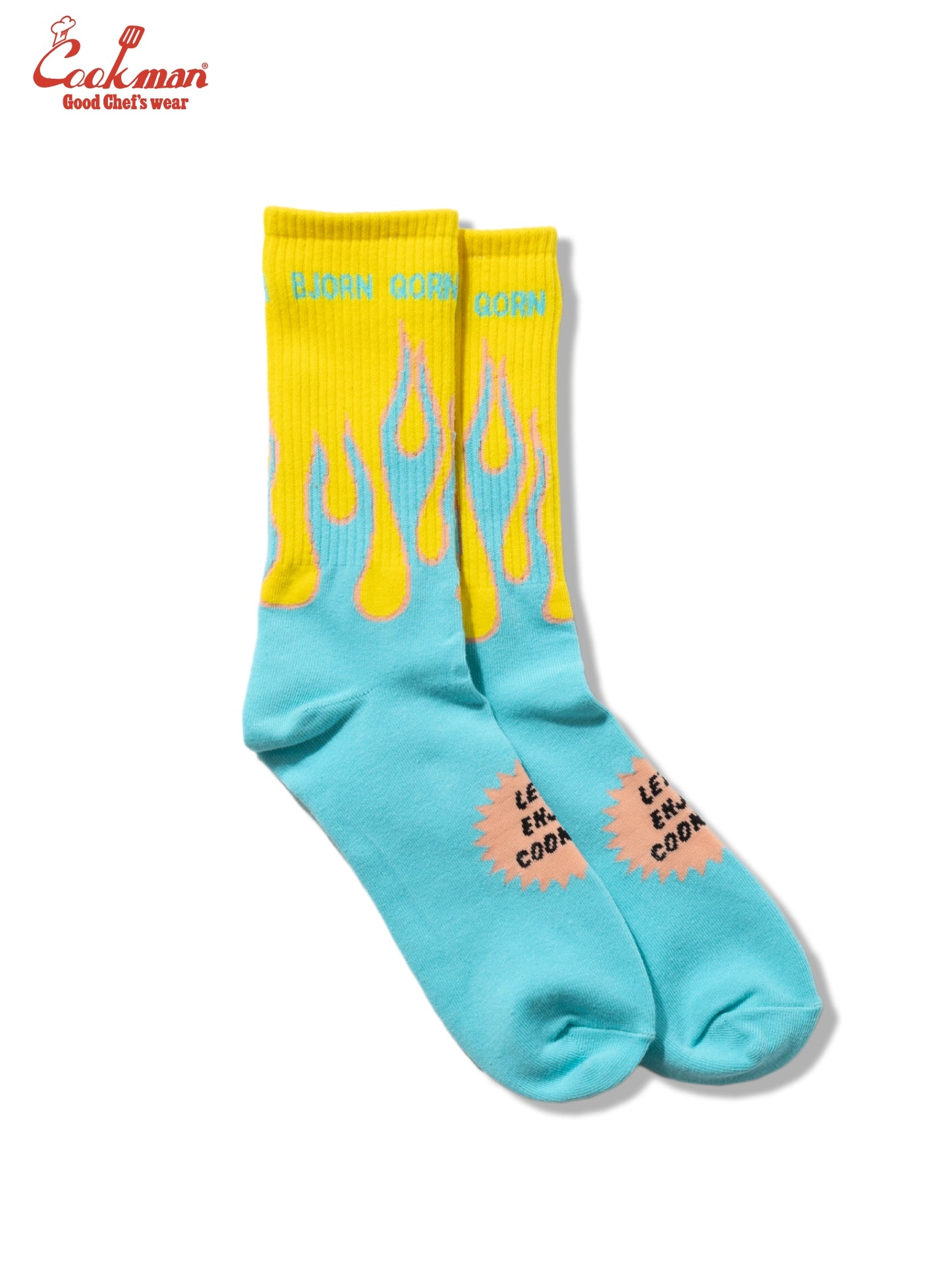 Rib Crew Socks -  BjornQorn : Flame Blue