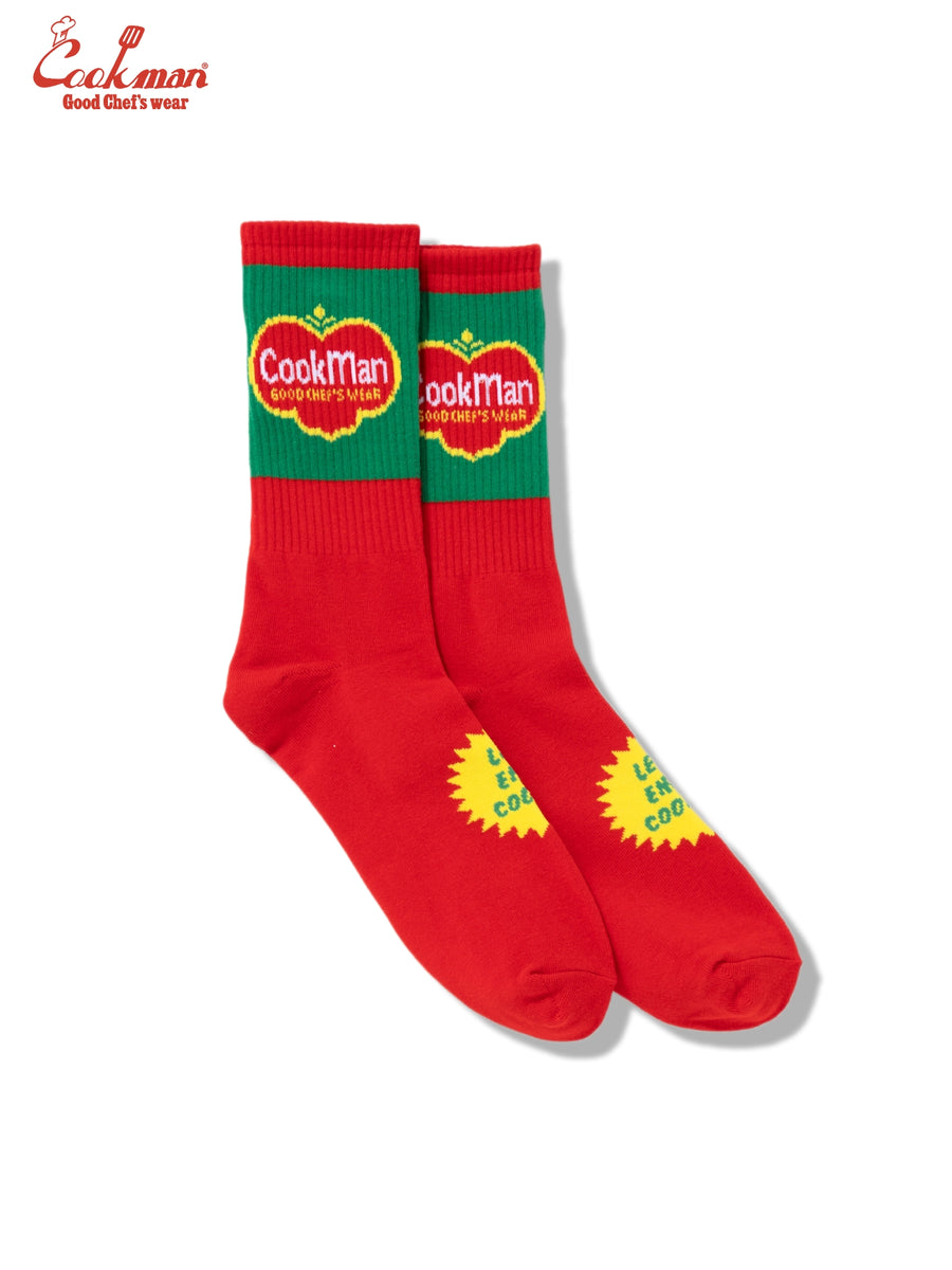 Rib Crew Socks -  Tomato