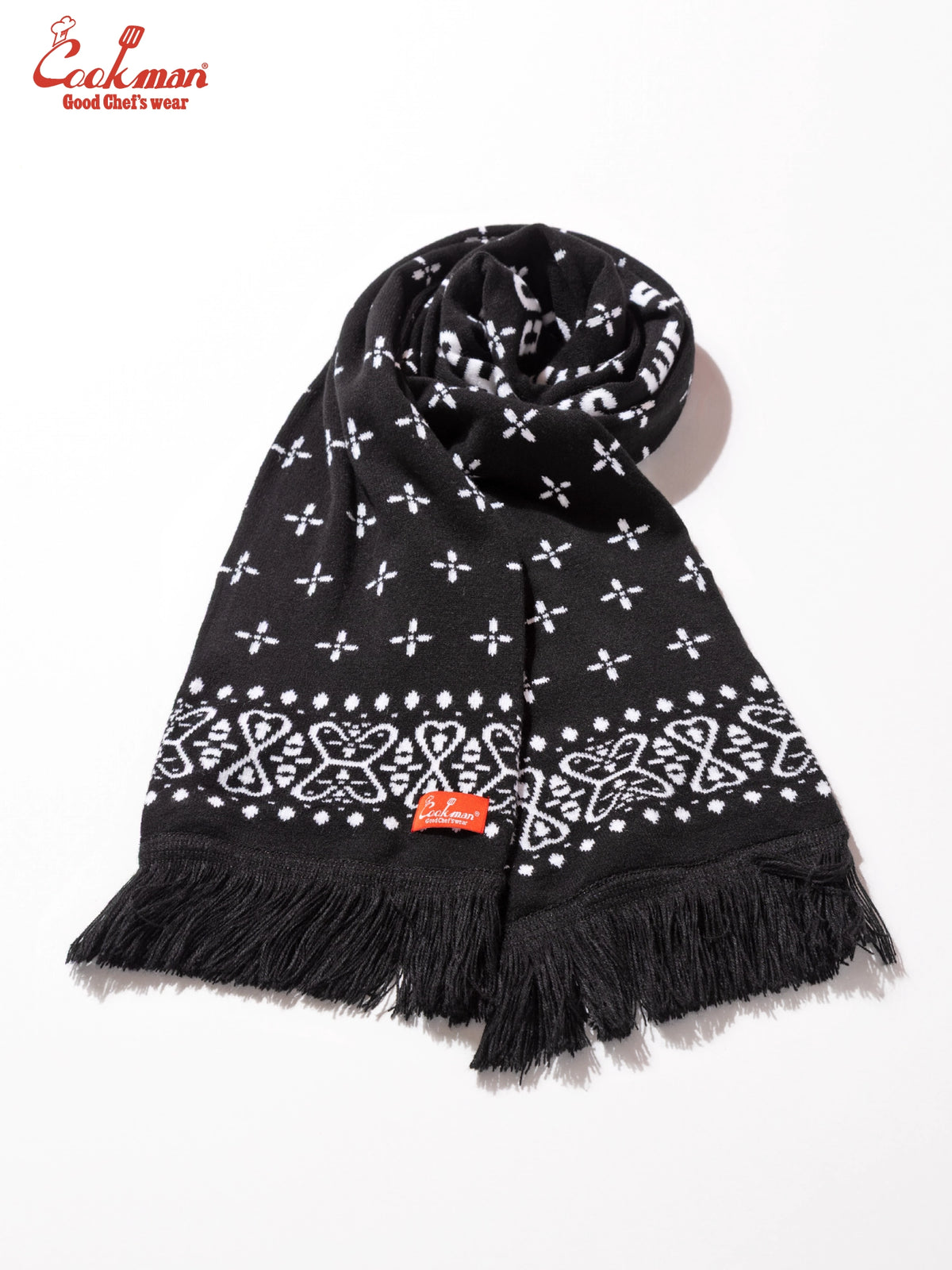 Knitted Scarf - Bandanna Cross Black