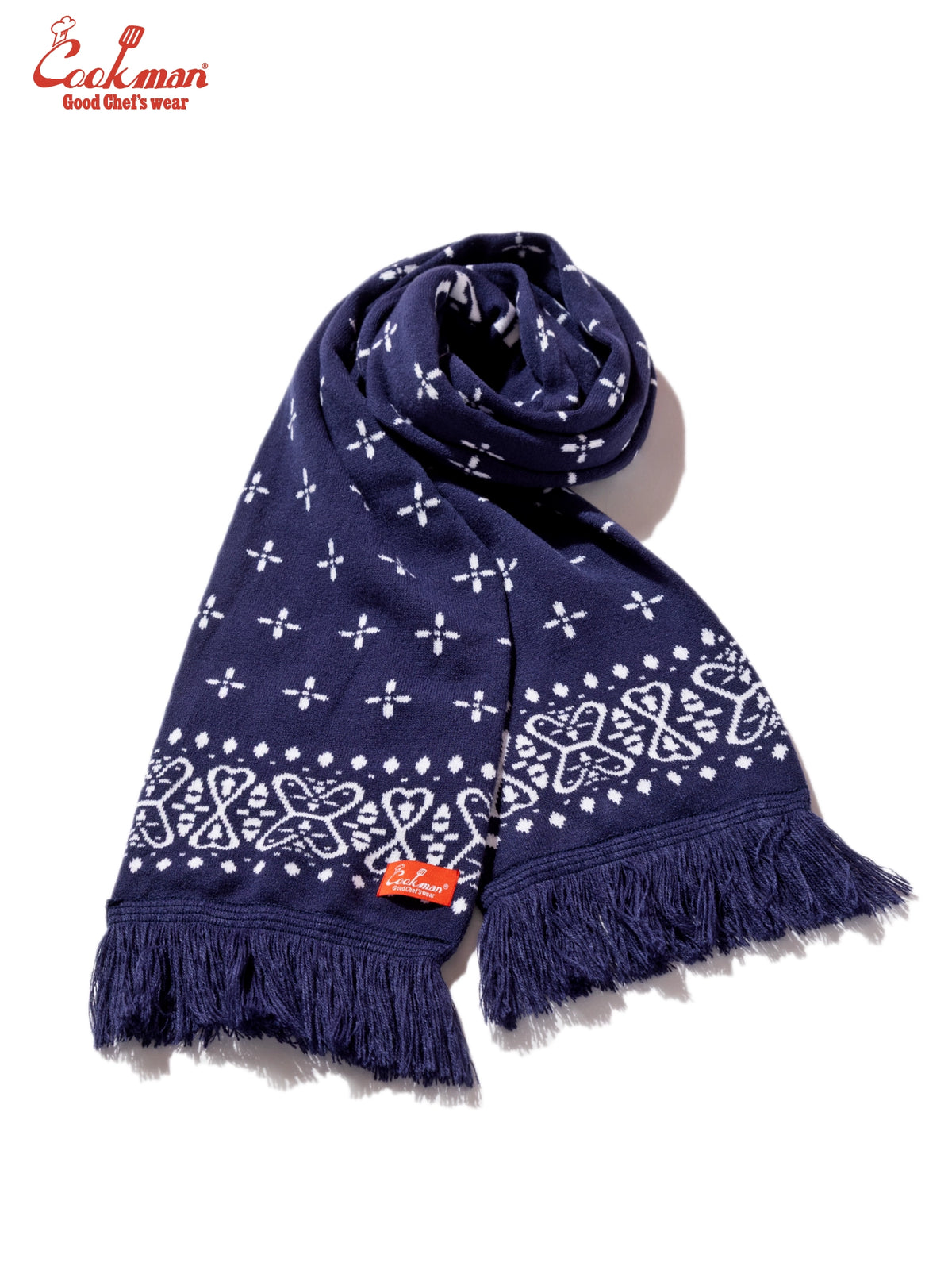 Knitted Scarf - Bandanna Cross Navy