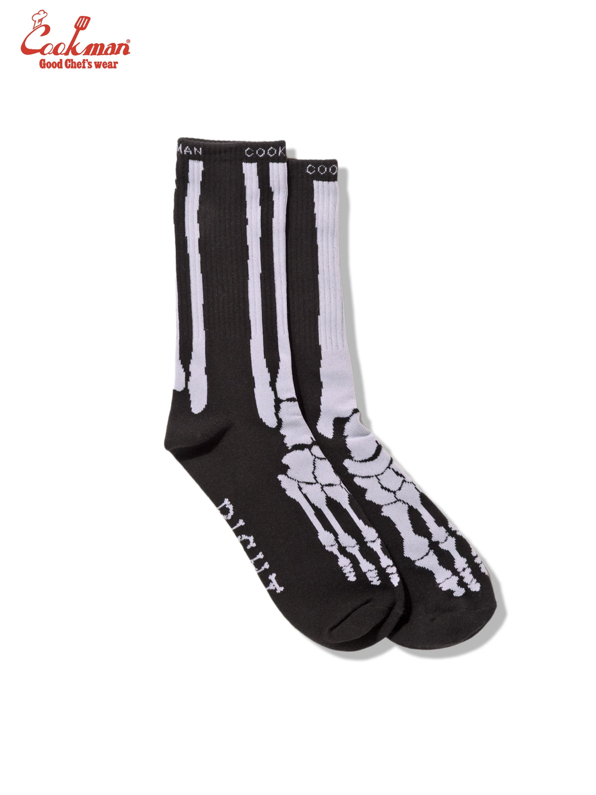 Rib Crew Socks -  Bone Black