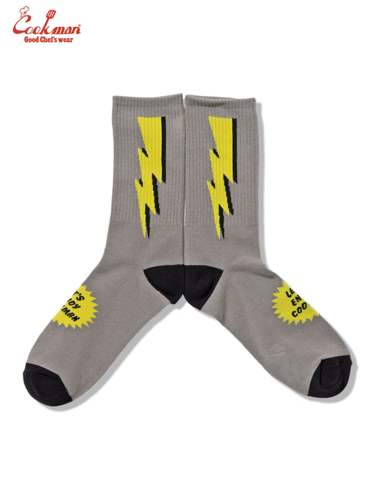 Rib Crew Socks -  Lightning Gray
