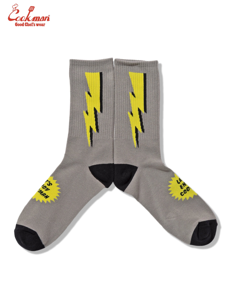 Rib Crew Socks -  Lightning Gray
