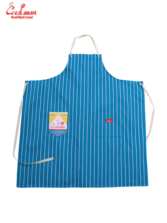 Long Apron - Stripe : Light Blue