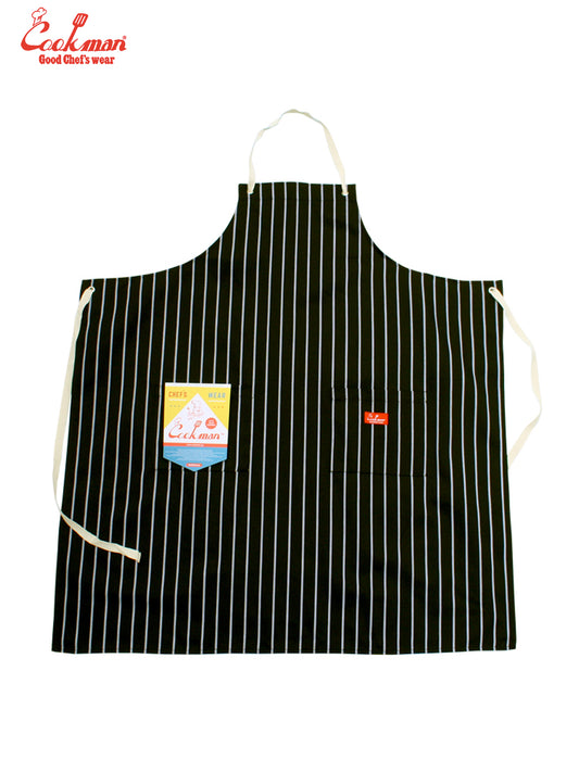 Long Apron - Stripe : Black