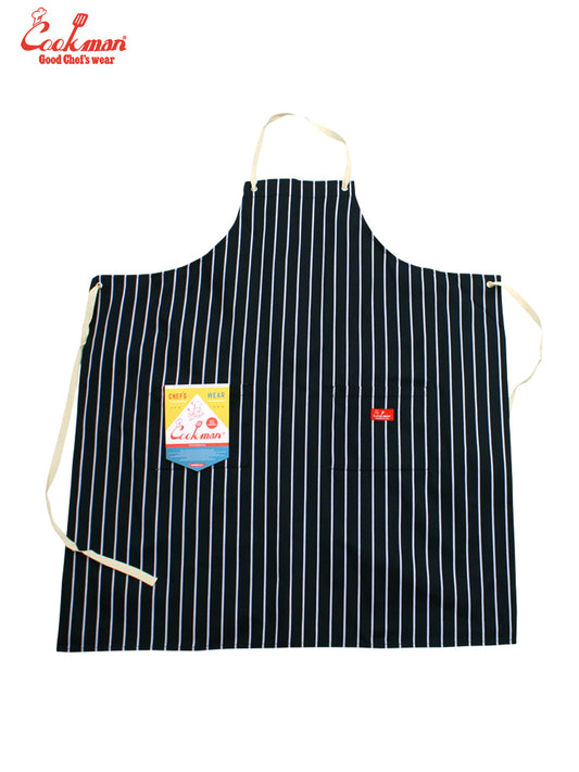 Long Apron - Stripe : Navy