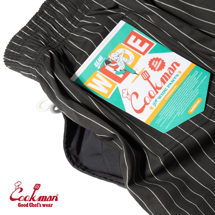 Cookman Chef Pants Semiwide -  Herringbone Stripe : Charcoal