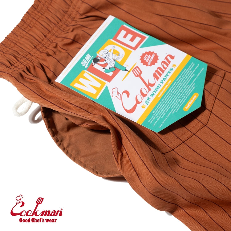 Cookman Chef Pants Semiwide -  Herringbone Stripe : Brick
