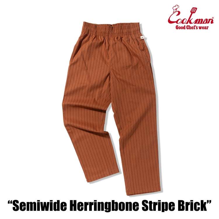 Cookman Chef Pants Semiwide -  Herringbone Stripe : Brick