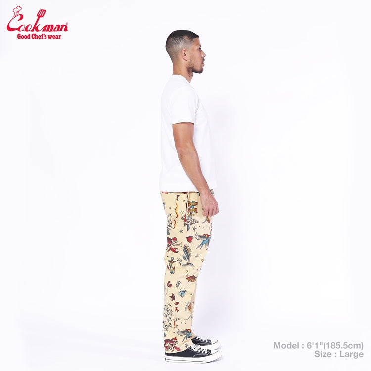 Cookman Chef Pants - Old Tattoo : Beige