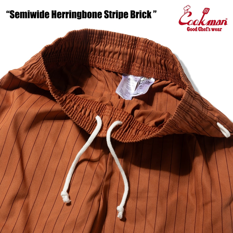 Cookman Chef Pants Semiwide -  Herringbone Stripe : Brick