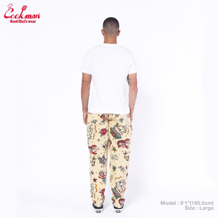 Cookman Chef Pants - Old Tattoo : Beige