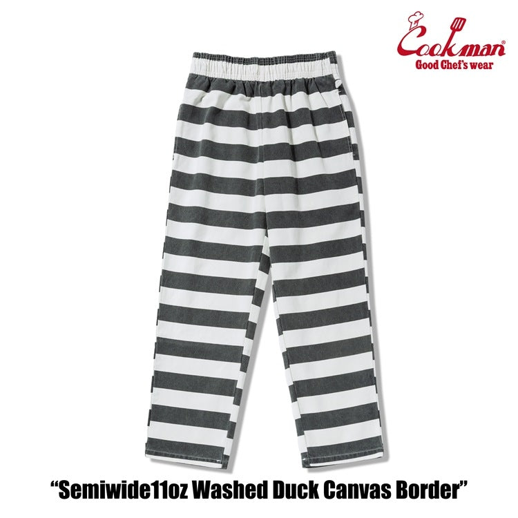 Cookman Chef Pants Semiwide -  Washed Duck Canvas Border