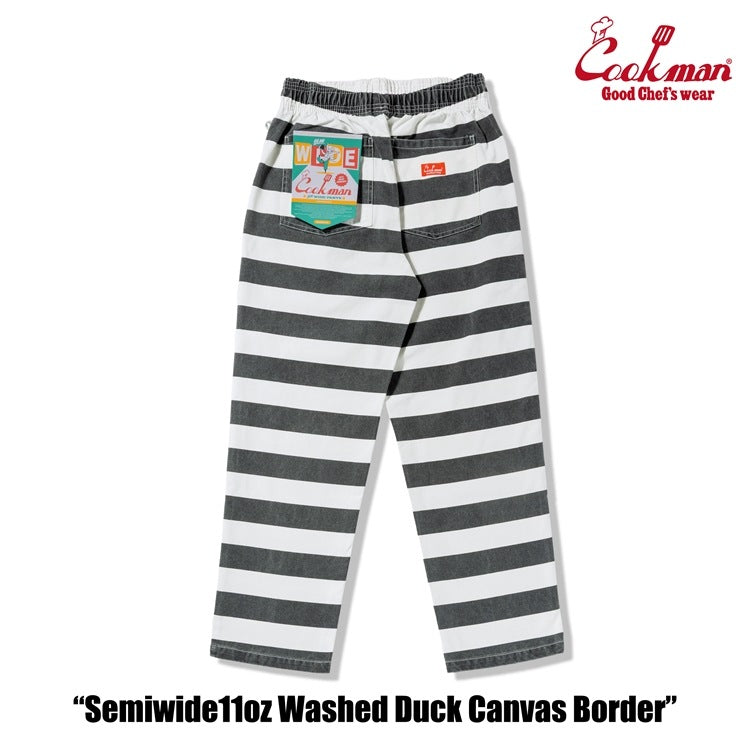 Cookman Chef Pants Semiwide -  Washed Duck Canvas Border
