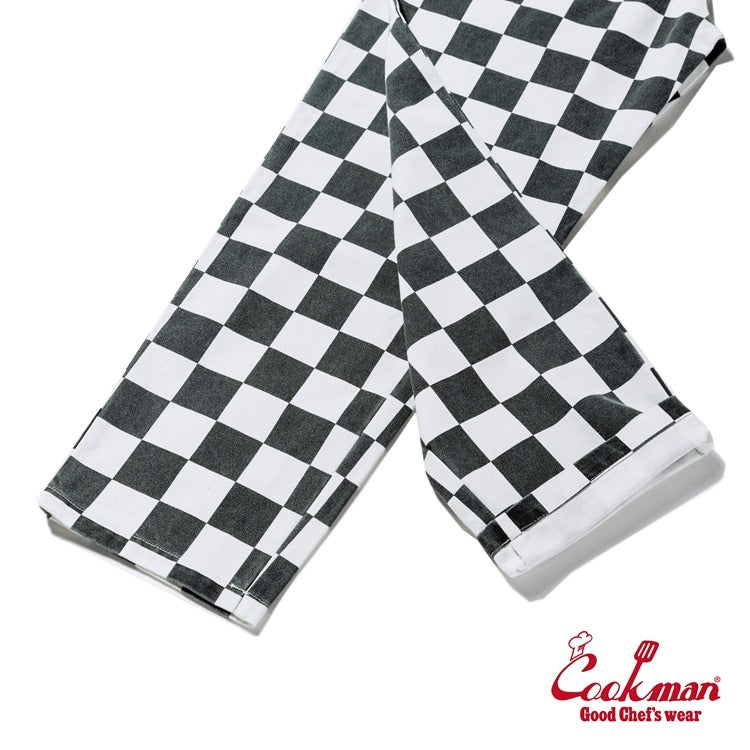 Cookman Chef Pants Semiwide -  Washed Duck Canvas Checker : Black