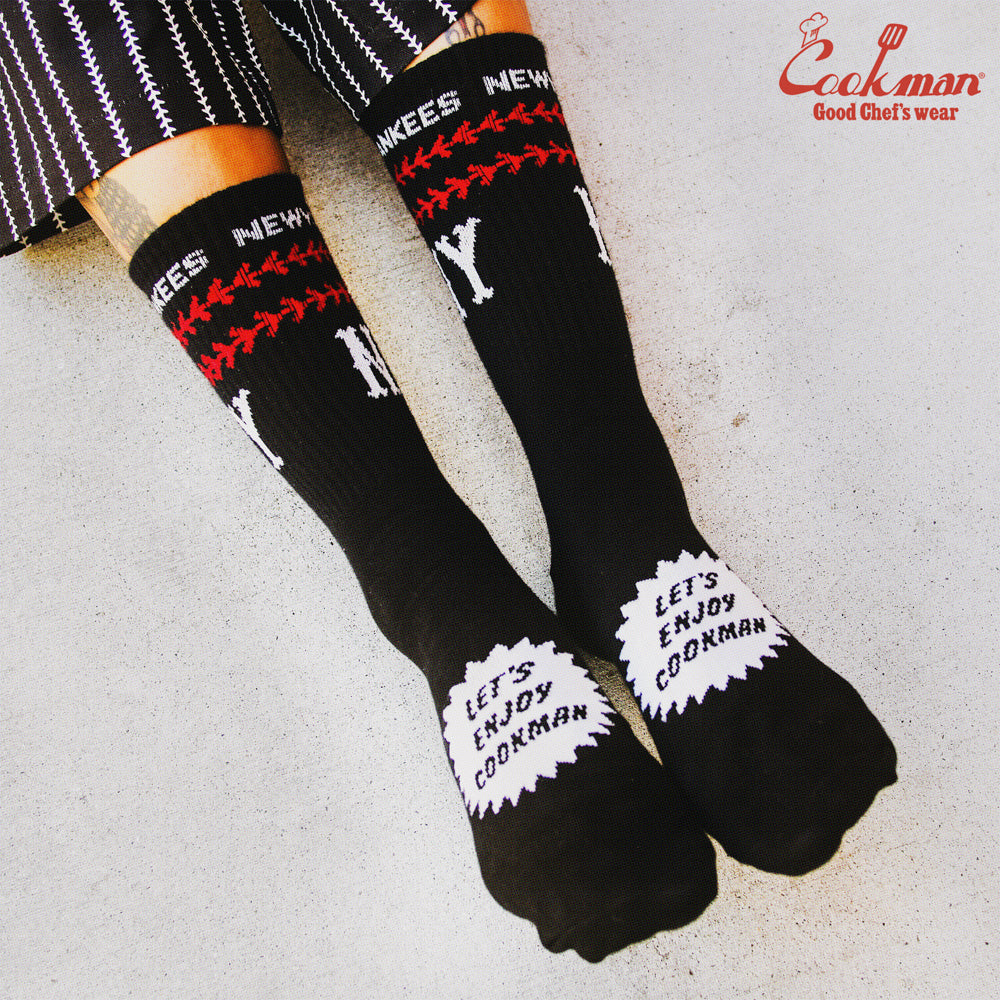 Cookman Rib Crew Socks NY Black Yankees