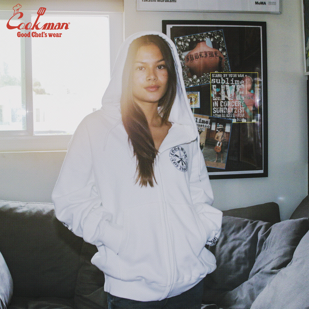 Cookman Zip-up Hoodie - Cutlery : White