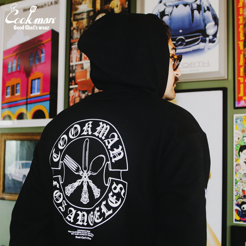 Cookman Zip-up Hoodie - Cutlery : Black