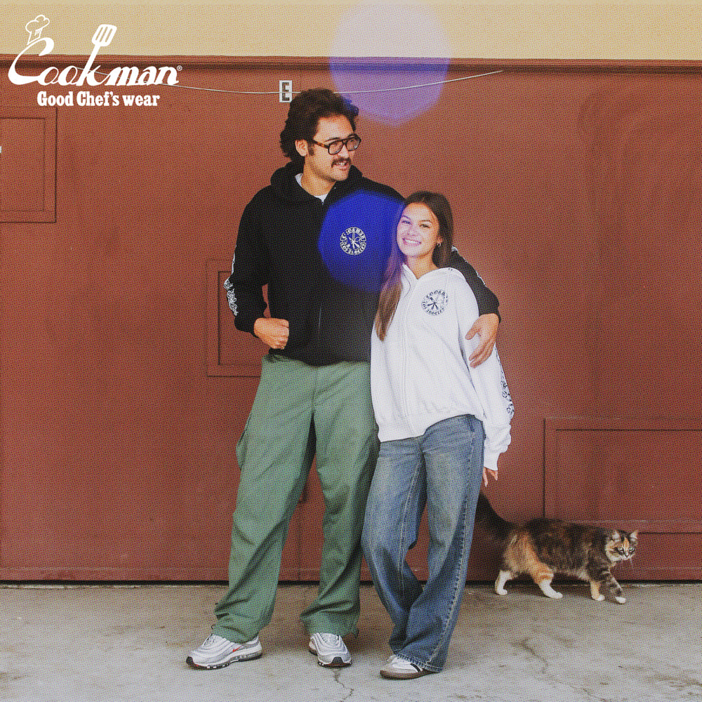 Cookman Zip-up Hoodie - Cutlery : White