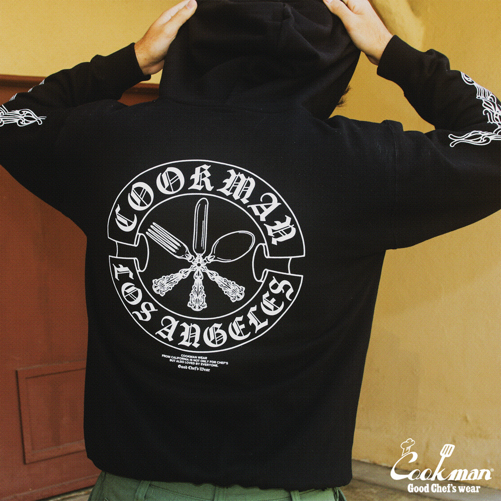 Cookman Zip-up Hoodie - Cutlery : Black