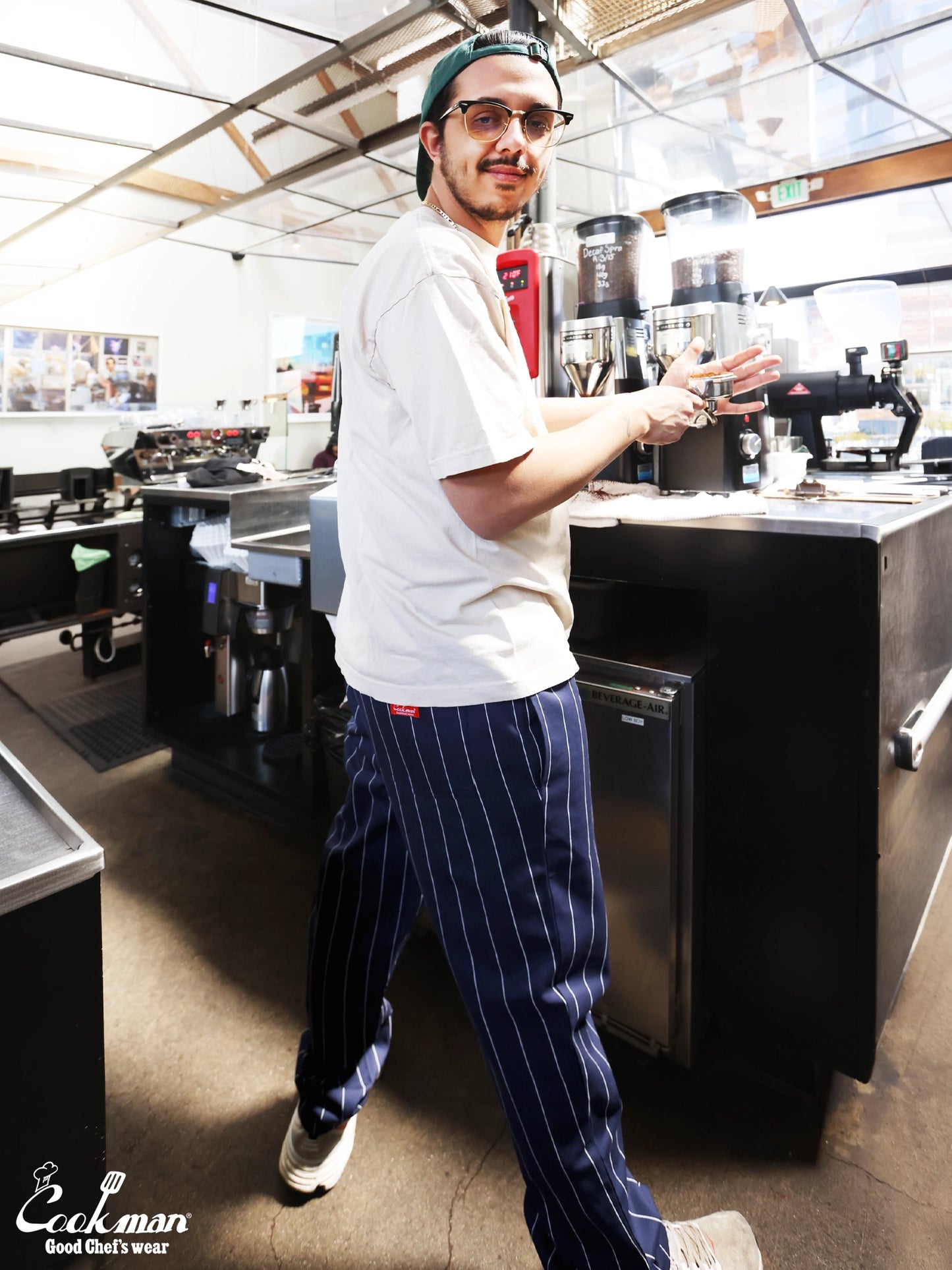 Chef Pants - Pencil Stripe : Navy