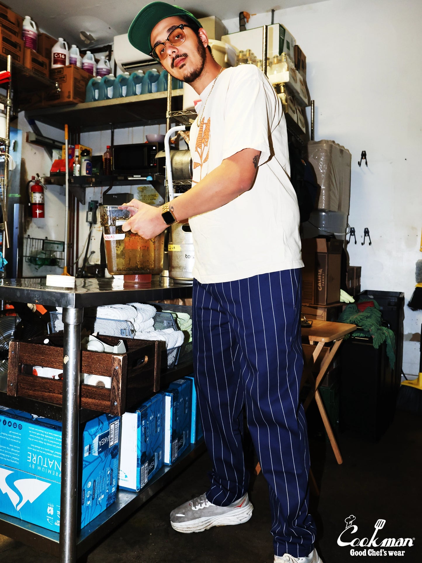 Chef Pants - Pencil Stripe : Navy