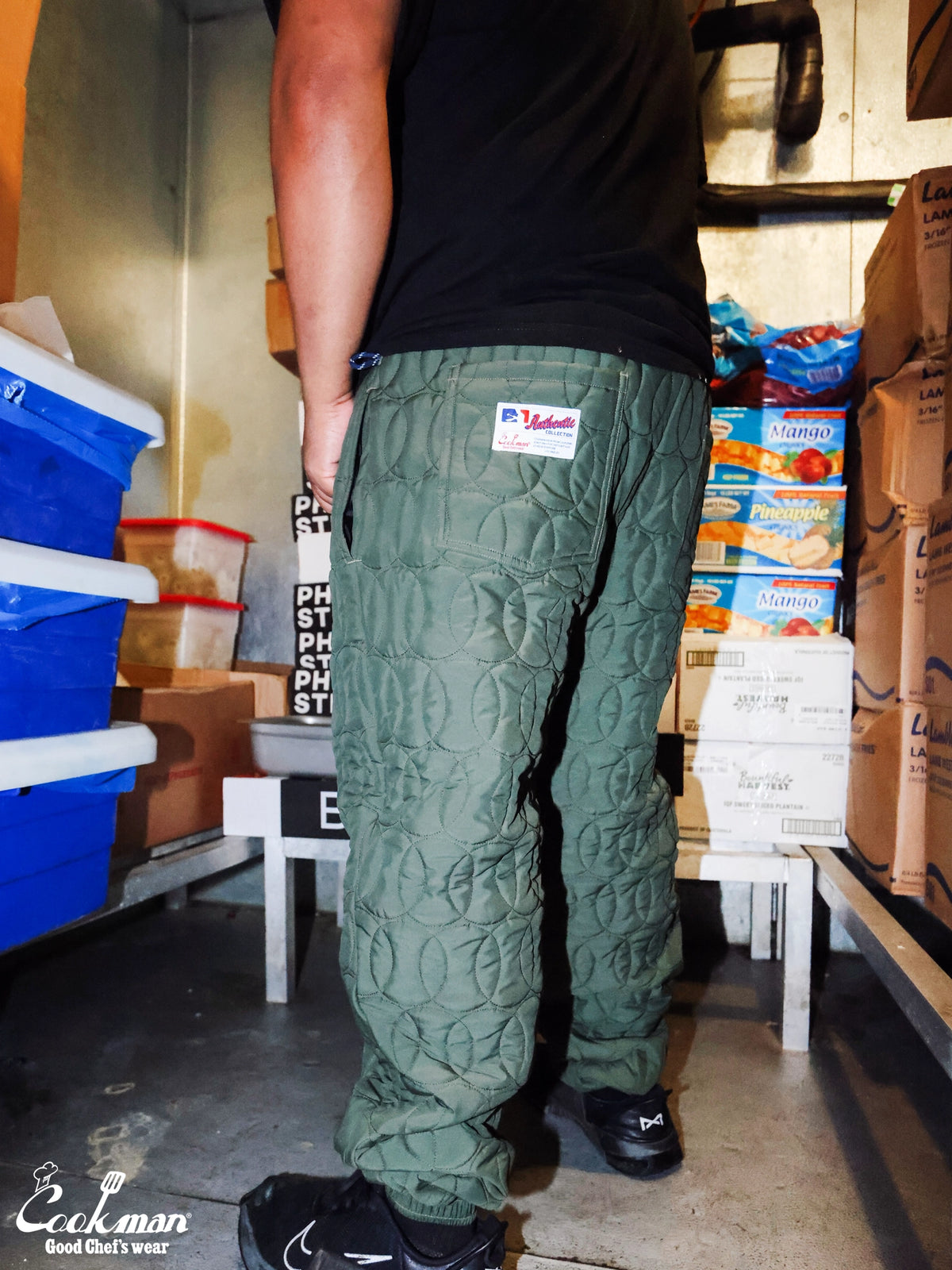 Chef Pants - Quilted Baseball : Olive