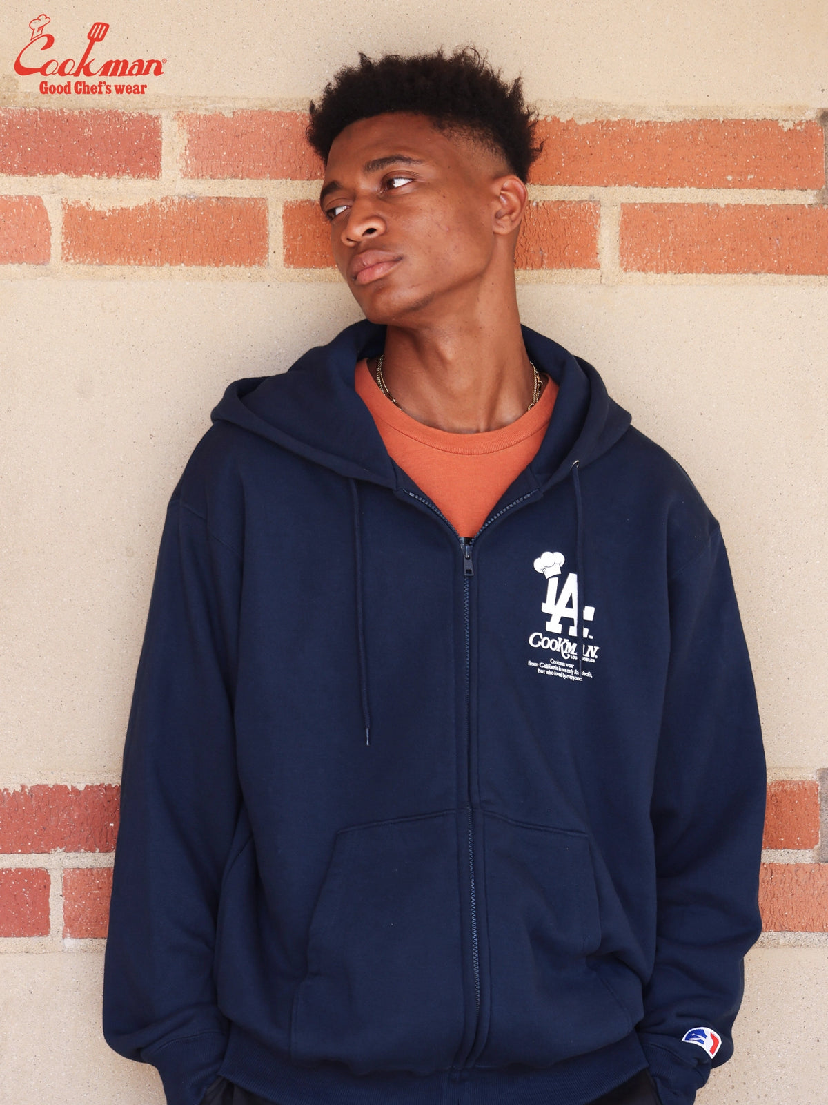 Zip-up Hoodie - Chef Hat LA : Navy