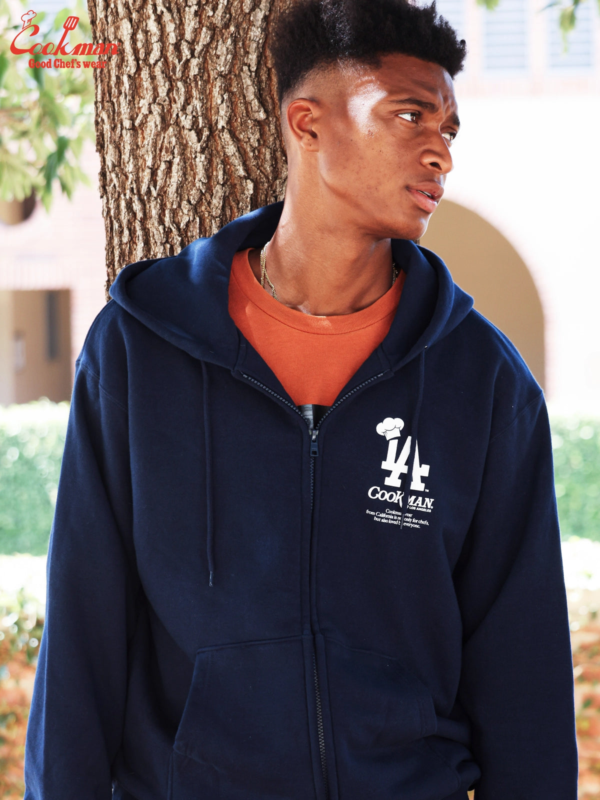 Zip-up Hoodie - Chef Hat LA : Navy