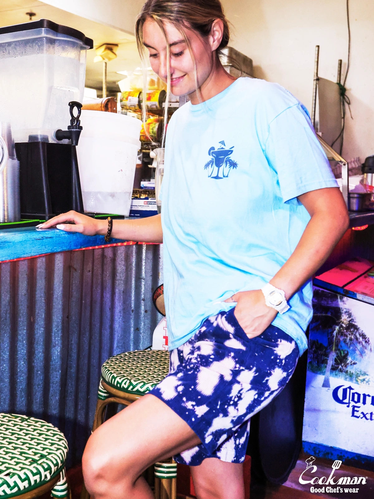 Chef Short Pants - Corduroy Bleach : Navy