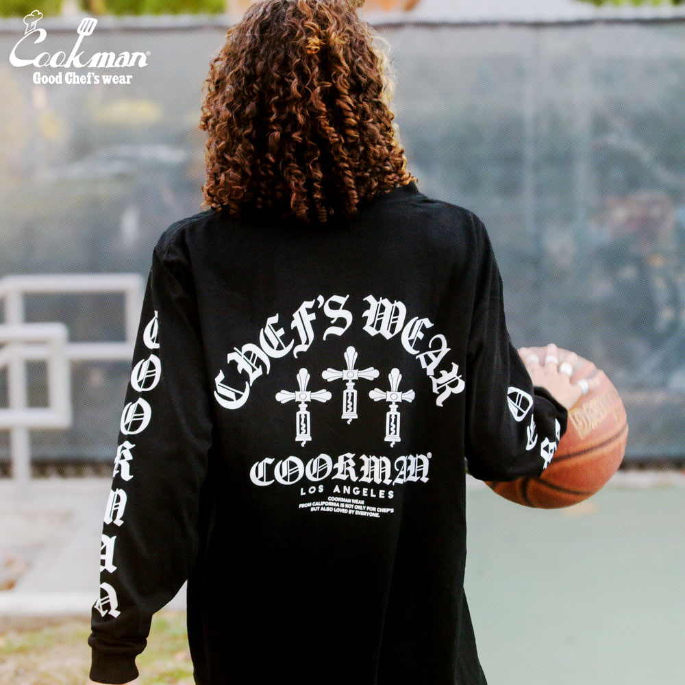 Cookman Long Sleeve Tees - Wine Opener : Black