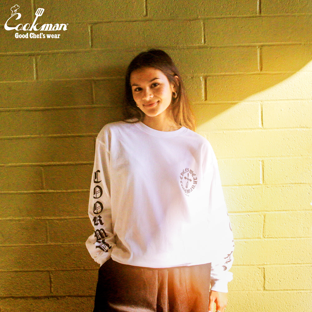 Cookman Long Sleeve Tees - Wine Opener : White