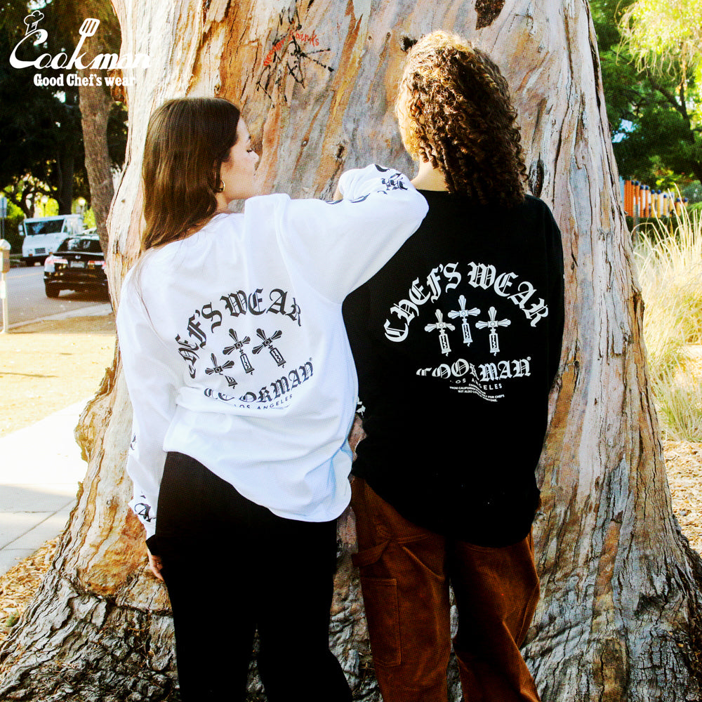 Cookman Long Sleeve Tees - Wine Opener : White