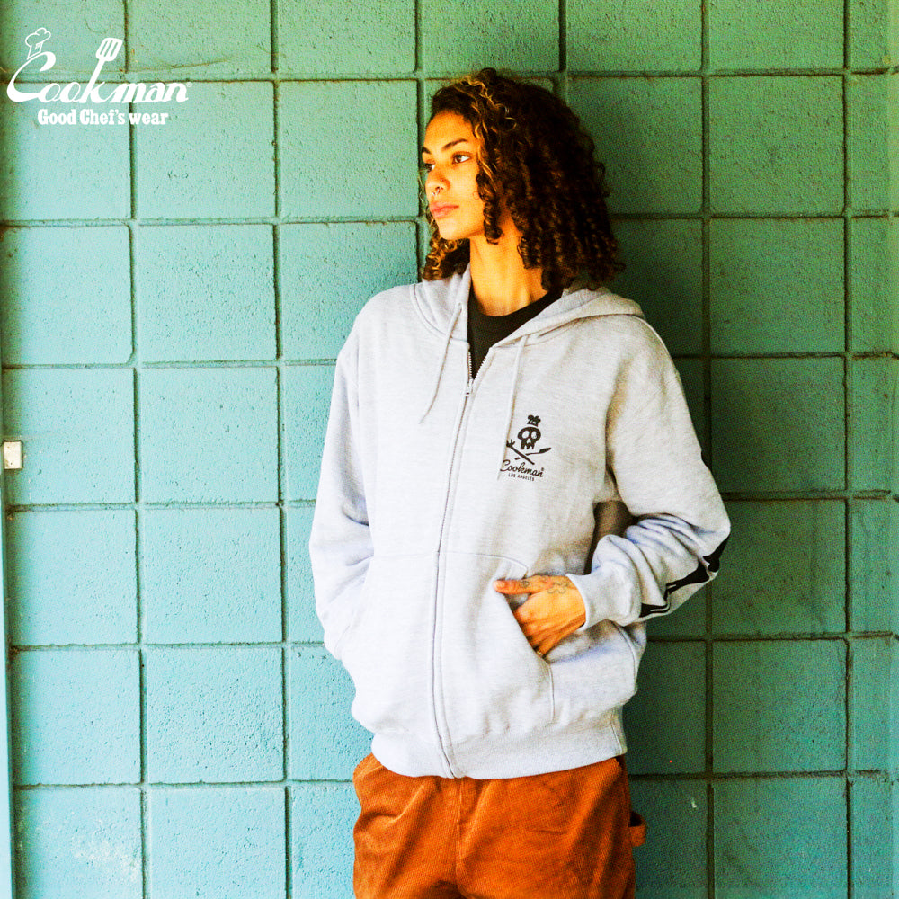 Cookman Zip-up Hoodie - Skull : Gray