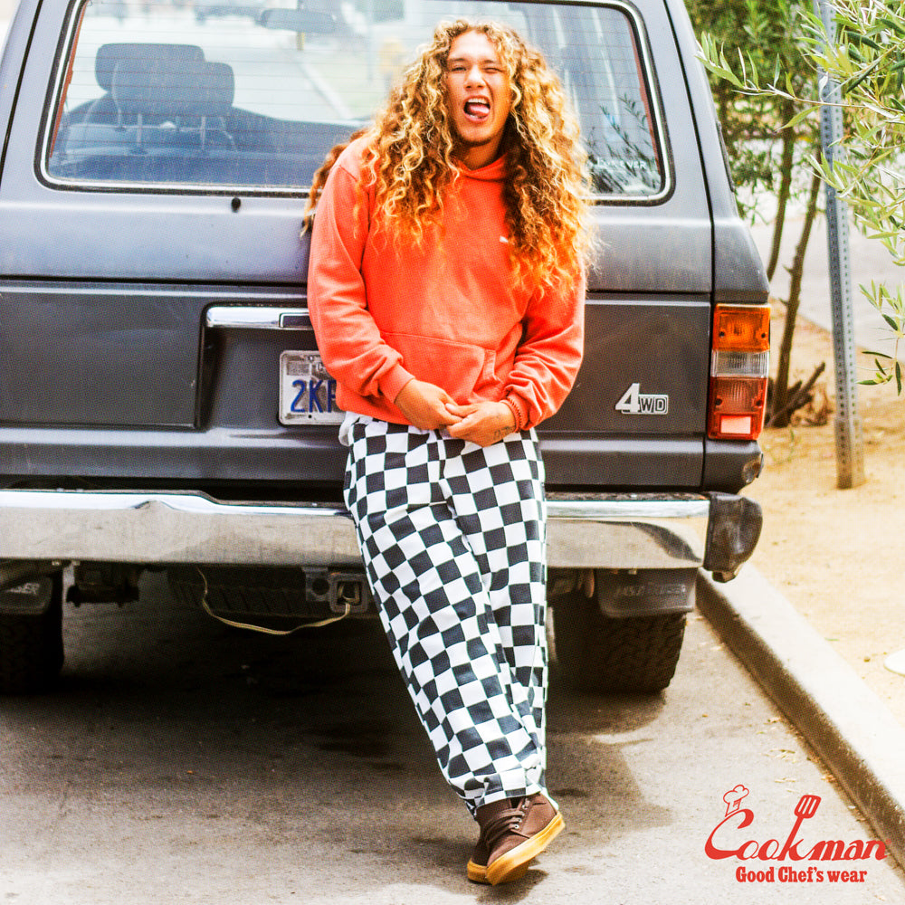 Cookman Chef Pants Semiwide -  Washed Duck Canvas Checker : Black