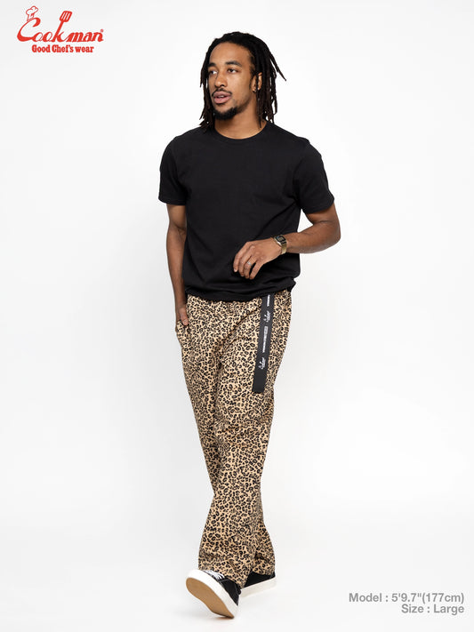 Chef Pants Semiwide Black Belt  - Vision Leopard : Beige