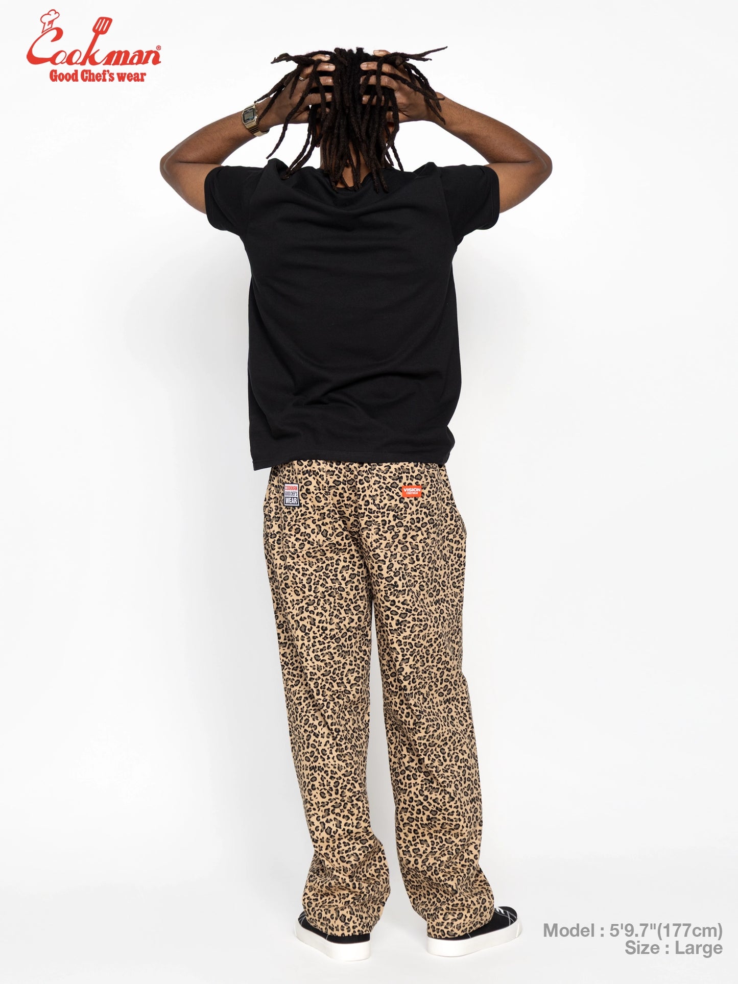 Chef Pants Semiwide Black Belt  - Vision Leopard : Beige