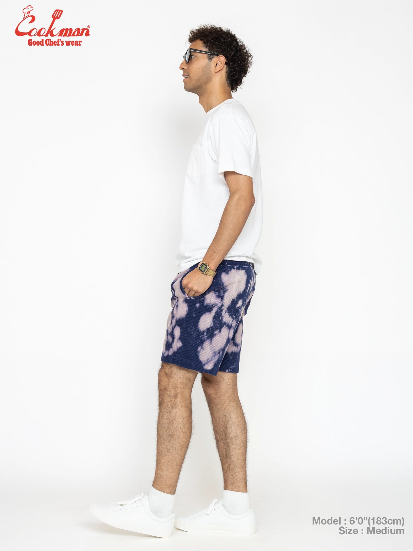 Chef Short Pants - Corduroy Bleach : Navy