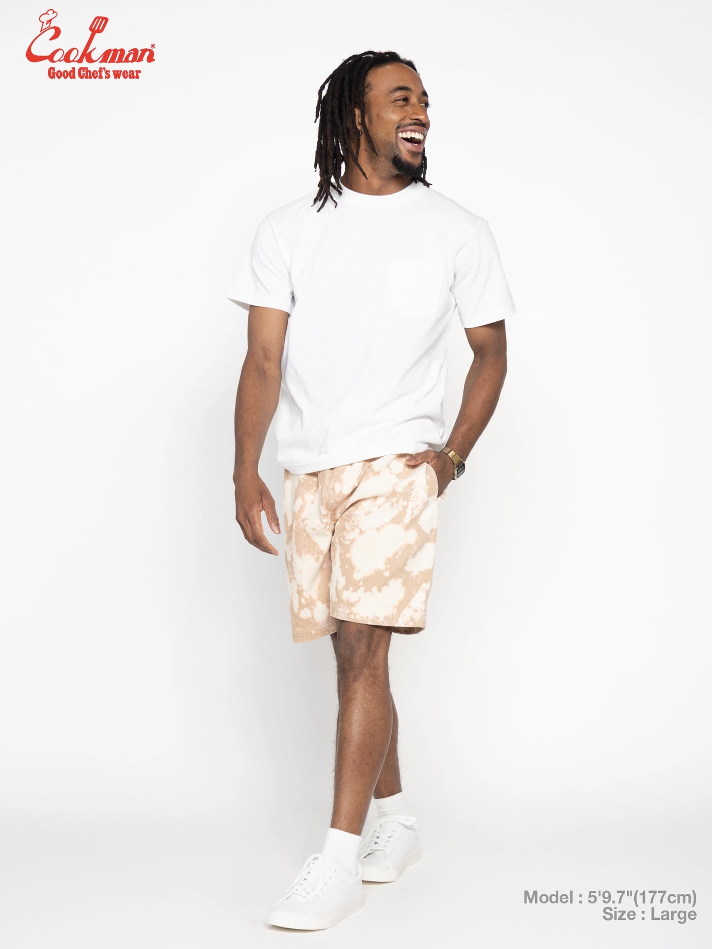 Chef Short Pants - Corduroy Bleach : Beige