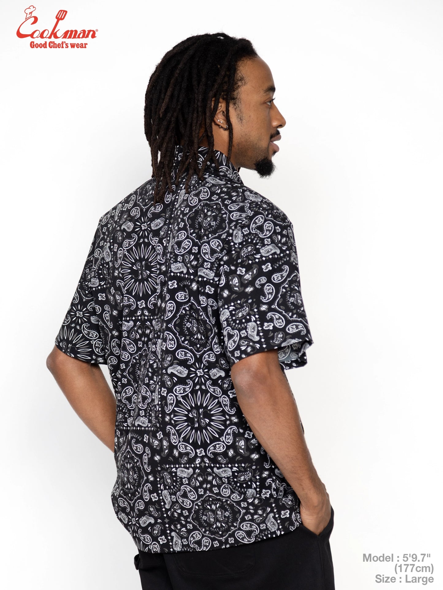Work Shirts Short Sleeve Light -  Paisley : Black