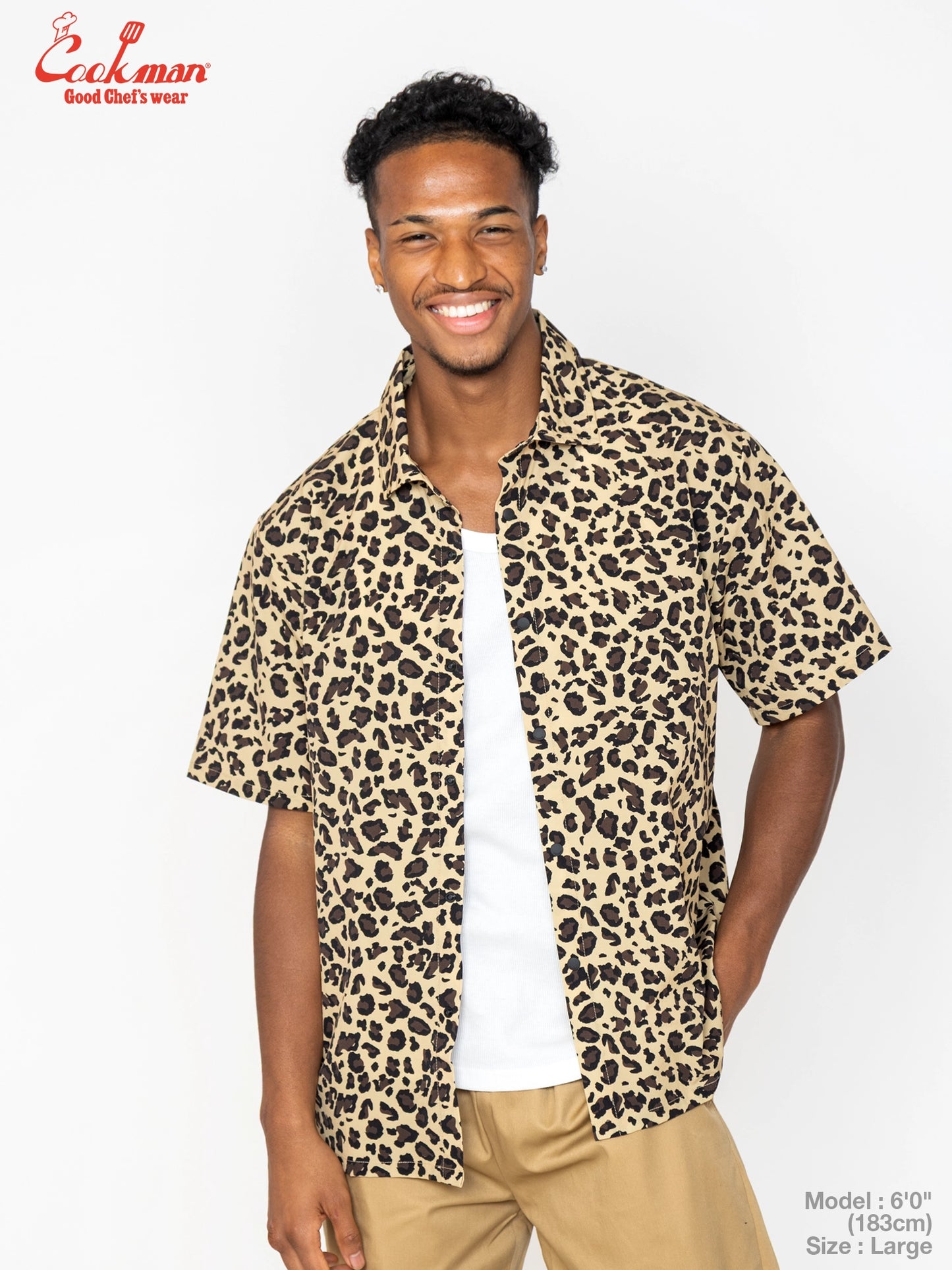 Work Shirts Short Sleeve Light -  Leopard : Beige