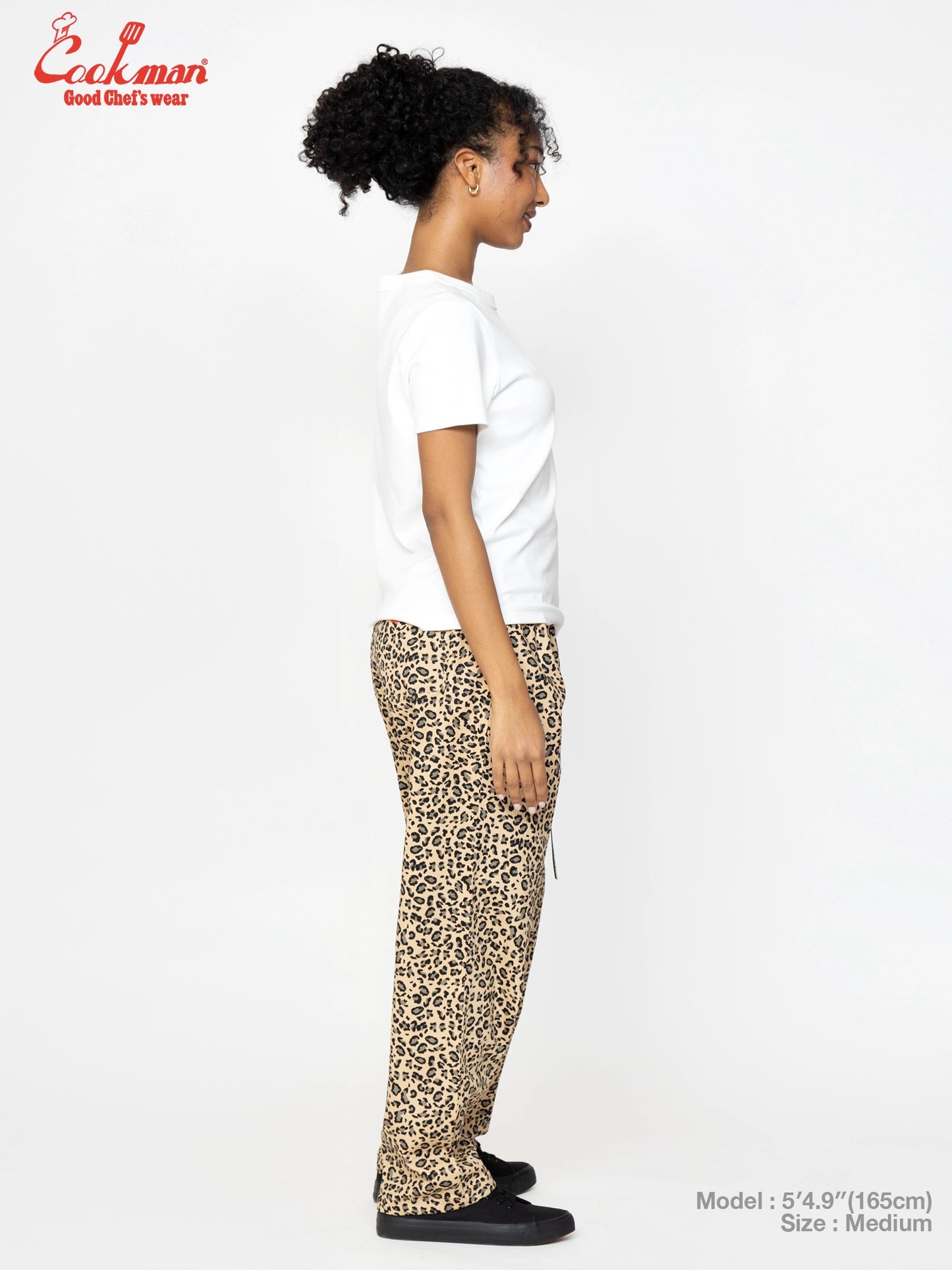 Chef Pants Semiwide Black Belt  - Vision Leopard : Beige