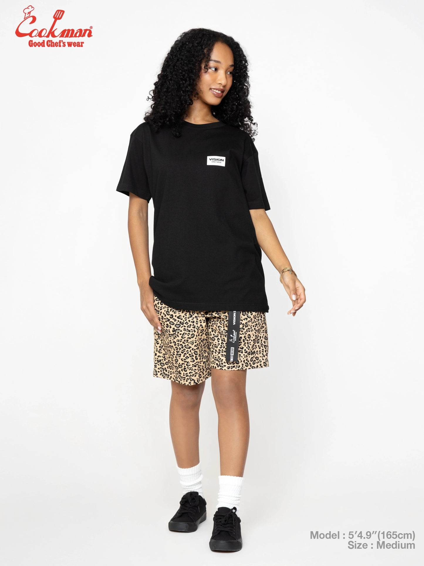 Chef Pants Short Black Belt  - Vision Leopard : Beige