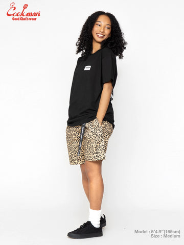 Chef Pants Short Black Belt  - Vision Leopard : Beige