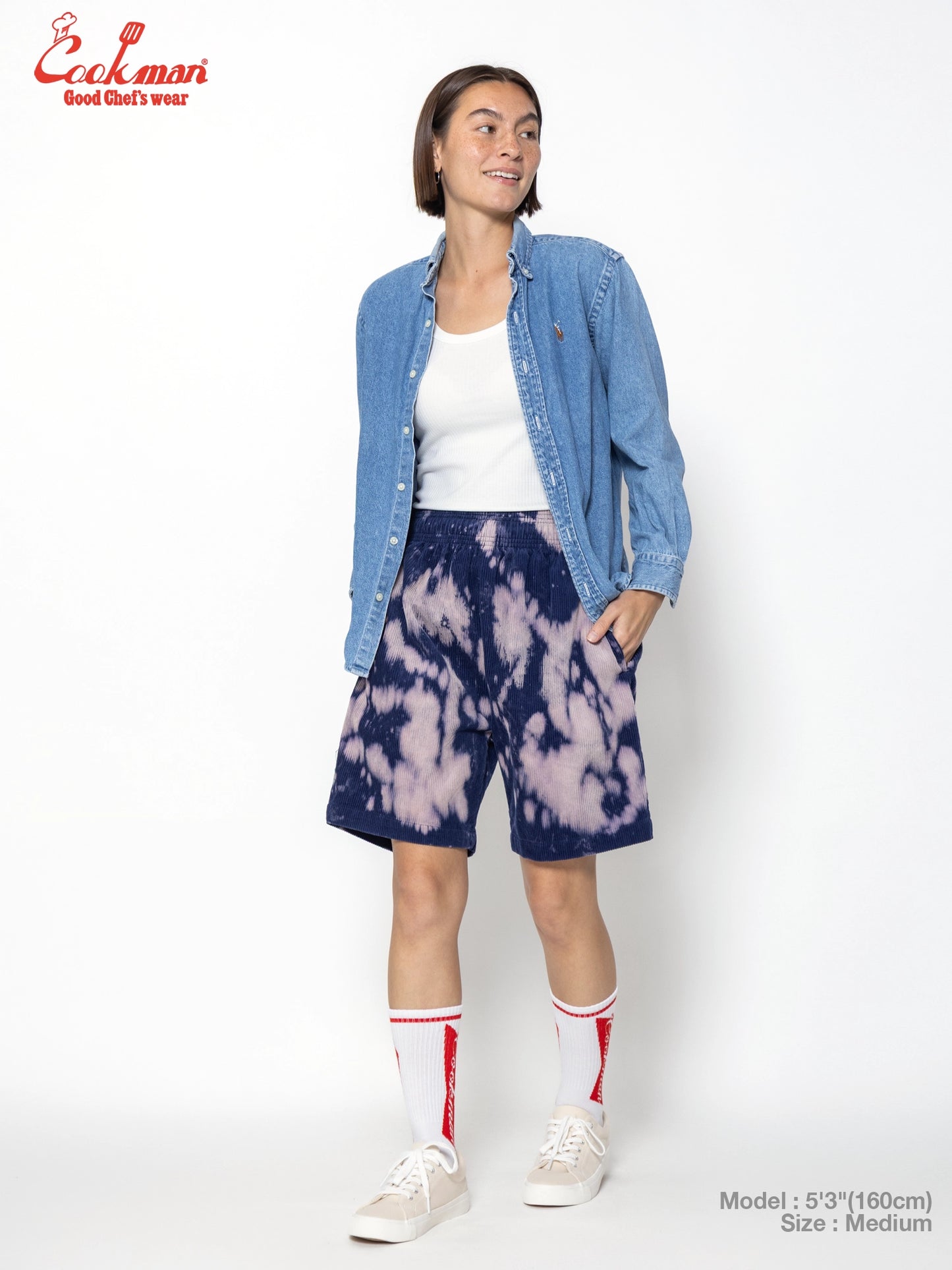 Chef Short Pants - Corduroy Bleach : Navy