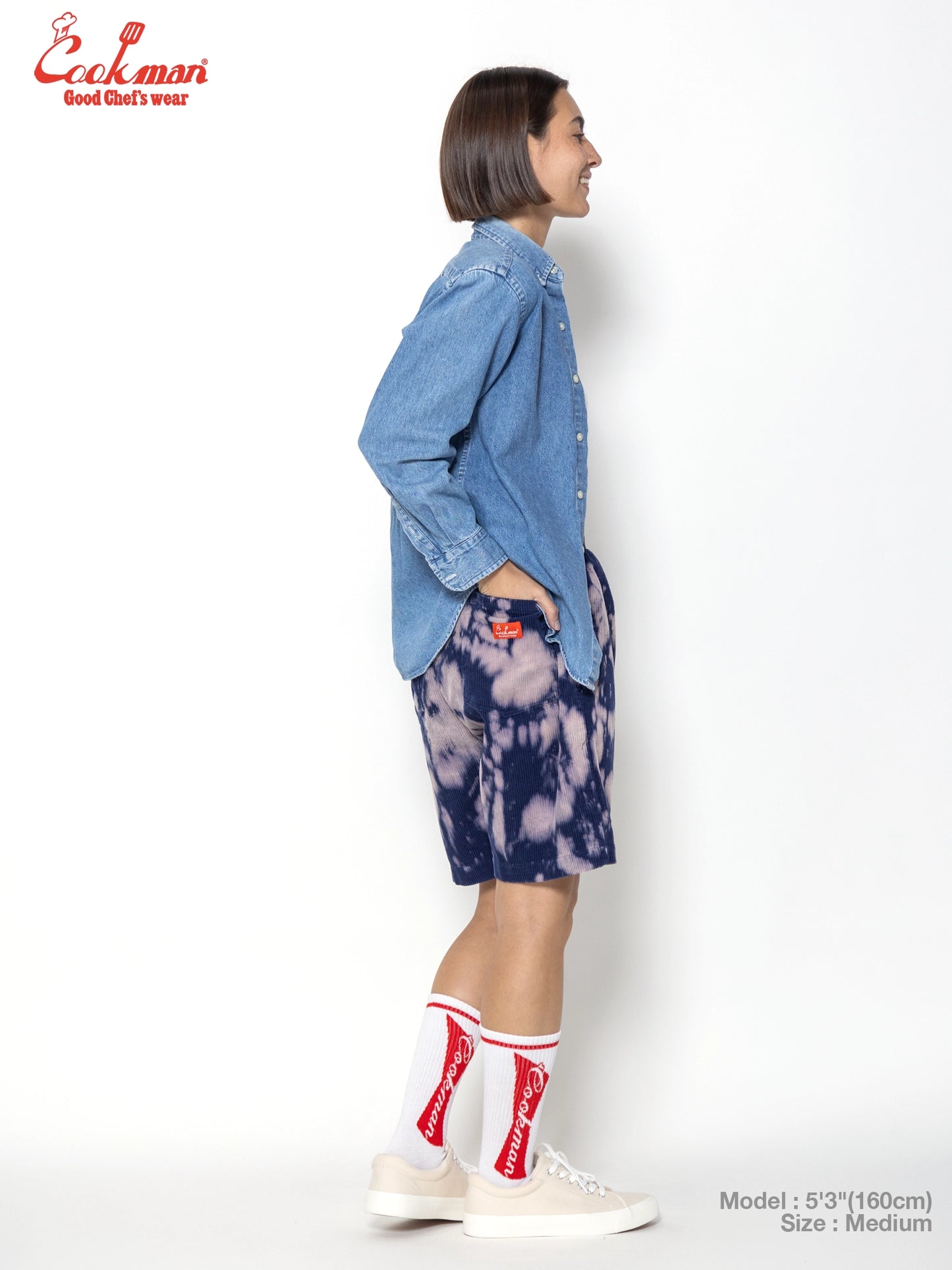 Chef Short Pants - Corduroy Bleach : Navy