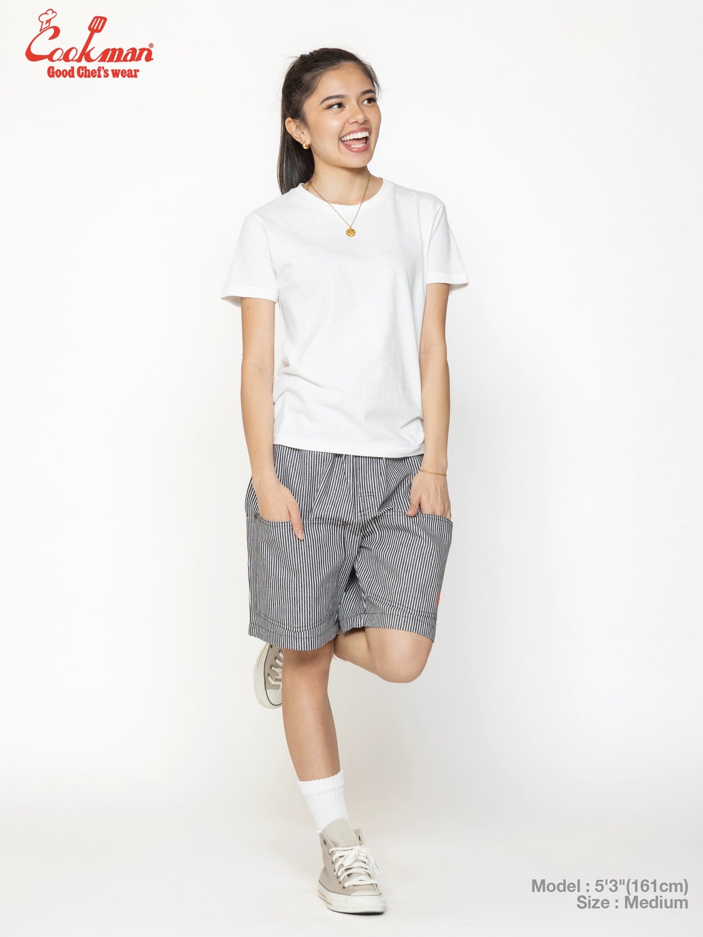 Chef Short Pants Front Pocket - Hickory : Black