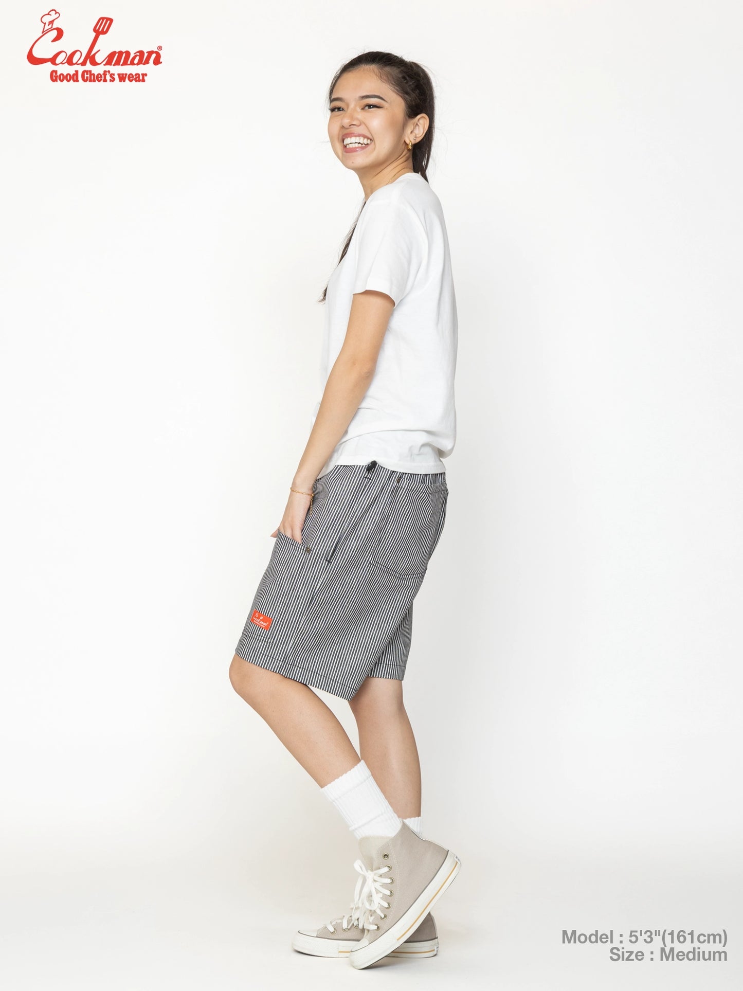 Chef Short Pants Front Pocket - Hickory : Black