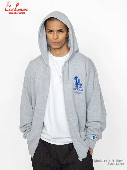 Zip-up Hoodie - Chef Hat LA : Heather Gray