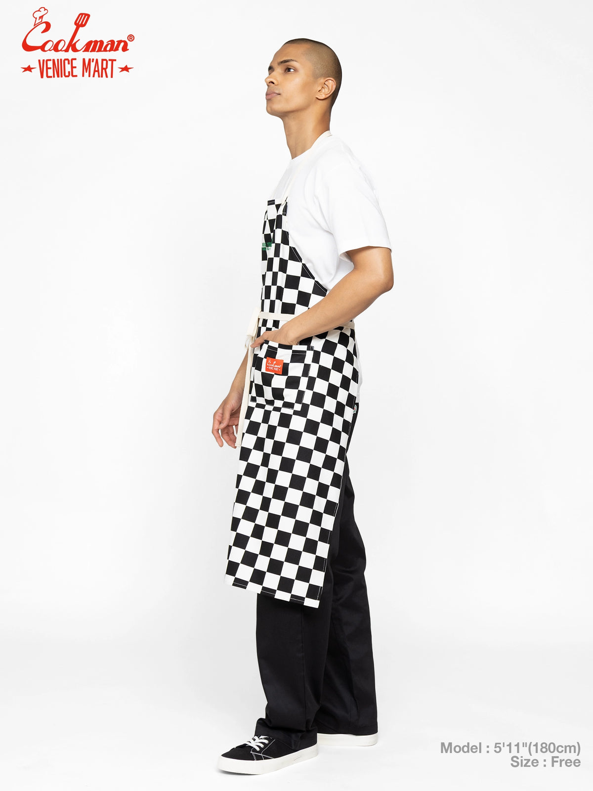 Long Apron - VENICE M'Art : Checker Black